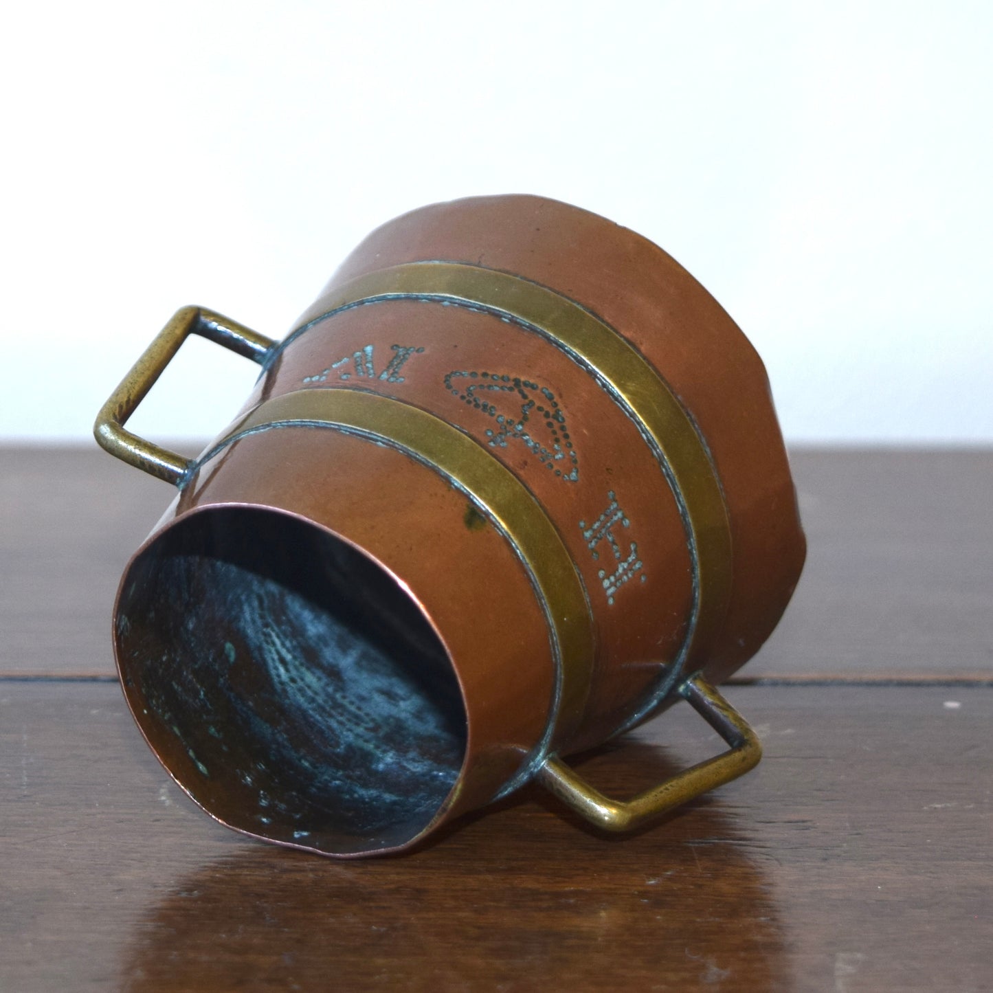 Unusual 17th century copper vessel