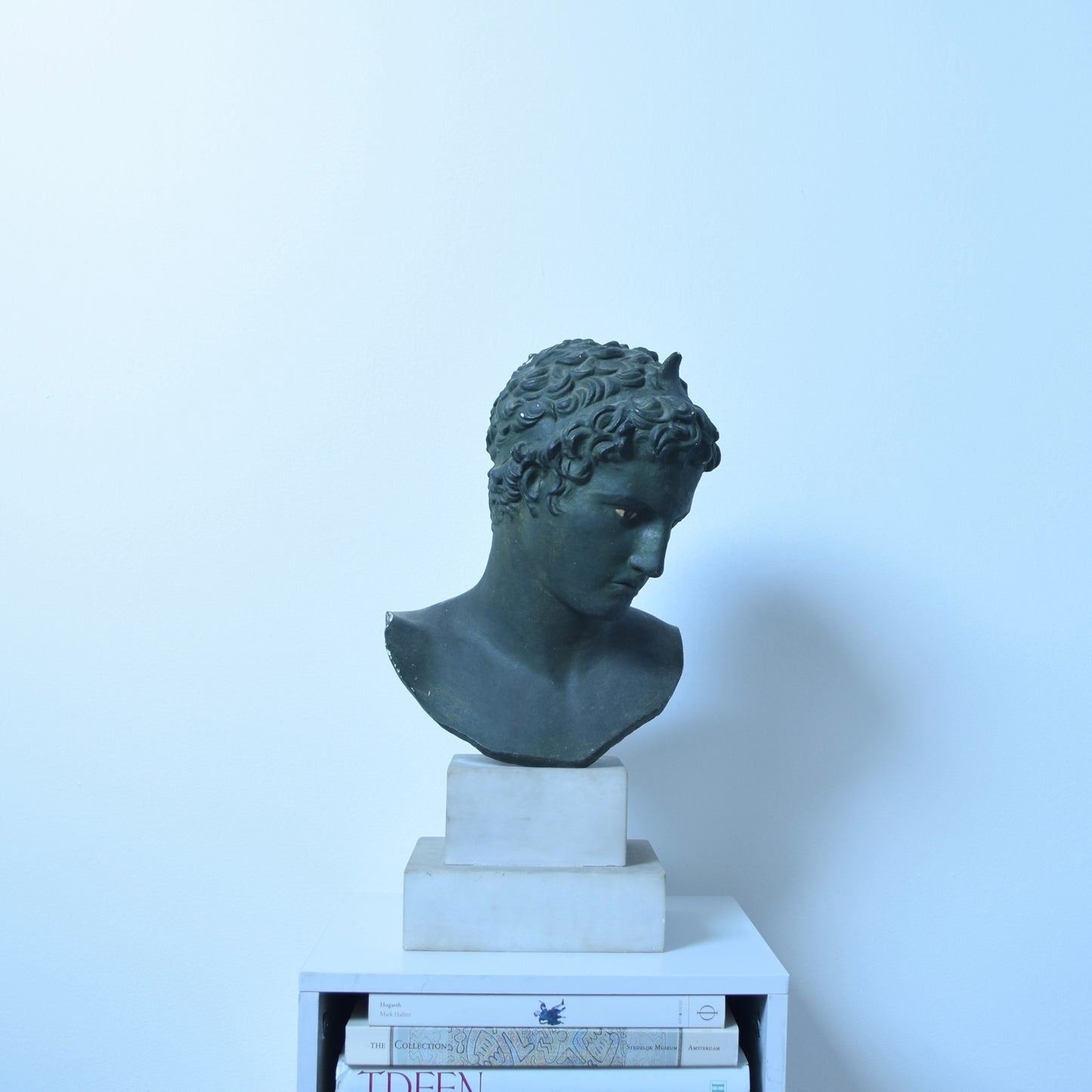 Hermes plaster bust on marble base