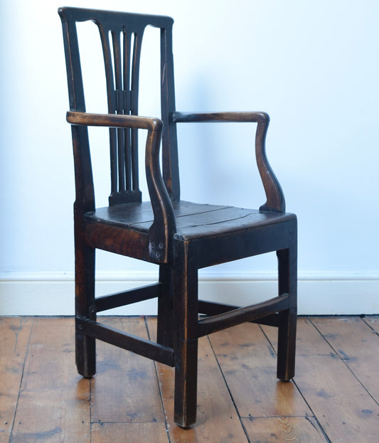 18th century beech, ash and oak provincial armchair